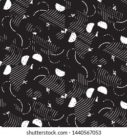 Grunge halftone black and white line texture background. Abstract stripe vector illustration Texture