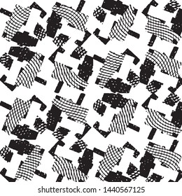 Grunge halftone black and white line texture background. Abstract stripe vector illustration Texture
