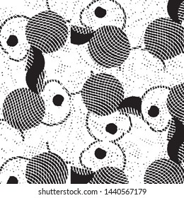 Grunge halftone black and white line texture background. Abstract stripe vector illustration Texture