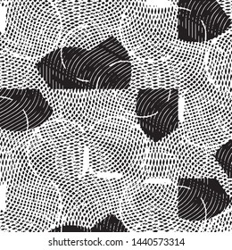 Grunge halftone black and white line texture background. Abstract stripe vector illustration Texture
