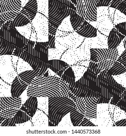 Grunge halftone black and white line texture background. Abstract stripe vector illustration Texture
