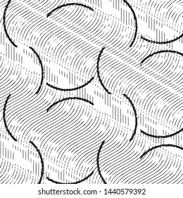 Grunge halftone black and white line texture background. Abstract stripe vector illustration Texture