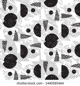 Grunge halftone black and white line texture background. Abstract stripe vector illustration Texture