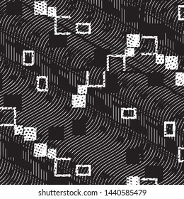 Grunge halftone black and white line texture background. Abstract stripe vector illustration Texture