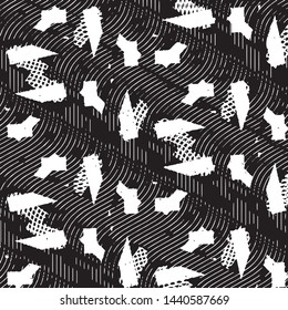 Grunge halftone black and white line texture background. Abstract stripe vector illustration Texture