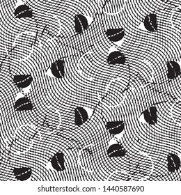 Grunge halftone black and white line texture background. Abstract stripe vector illustration Texture