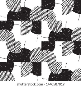 Grunge halftone black and white line texture background. Abstract stripe vector illustration Texture
