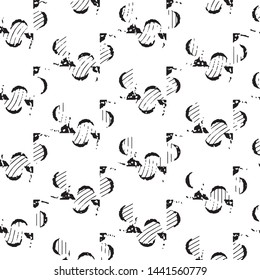 Grunge halftone black and white line texture background. Abstract stripe vector illustration Texture