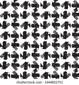 Grunge halftone black and white line texture background. Abstract stripe vector illustration Texture