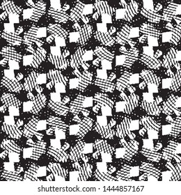 Grunge halftone black and white line texture background. Abstract stripe vector illustration Texture