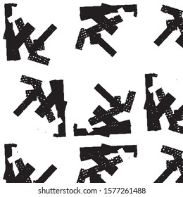 Grunge halftone black and white line texture background. Abstract spotted vector illustration Texture