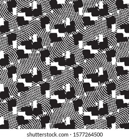 Grunge halftone black and white line texture background. Abstract spotted vector illustration Texture