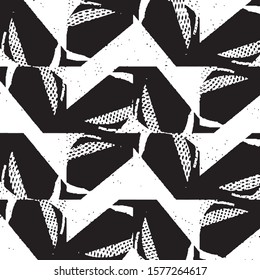 Grunge halftone black and white line texture background. Abstract spotted vector illustration Texture