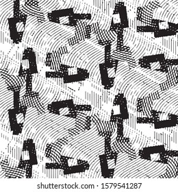 Grunge halftone black and white line texture background. Abstract stripe vector illustration Texture