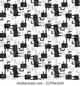 Grunge halftone black and white line texture background. Abstract stripe vector illustration Texture
