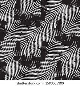 Grunge halftone black and white line texture background. Abstract stripe vector illustration Texture