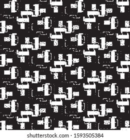 Grunge halftone black and white line texture background. Abstract stripe vector illustration Texture