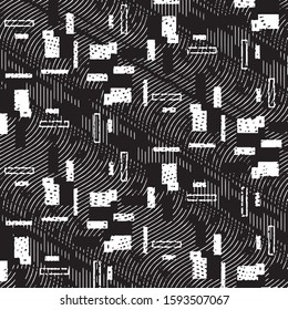 Grunge halftone black and white line texture background. Abstract stripe vector illustration Texture
