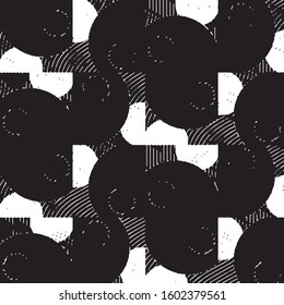 Grunge halftone black and white line texture background. Abstract stripe vector illustration Texture