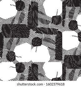 Grunge halftone black and white line texture background. Abstract stripe vector illustration Texture