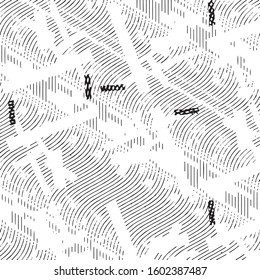 Grunge halftone black and white line texture background. Abstract stripe vector illustration Texture