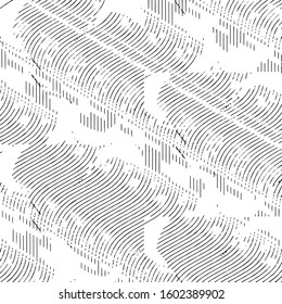 Grunge halftone black and white line texture background. Abstract stripe vector illustration Texture