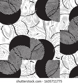 Grunge halftone black and white line texture background. Abstract stripe vector illustration Texture