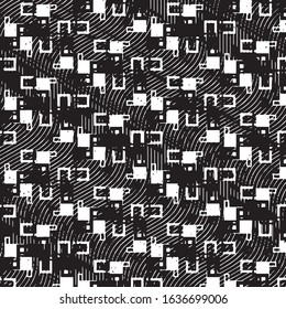 Grunge halftone black and white line texture background. Abstract stripe vector illustration Texture