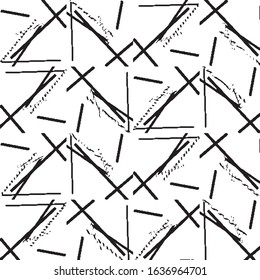 Grunge halftone black and white line texture background. Abstract stripe vector illustration Texture