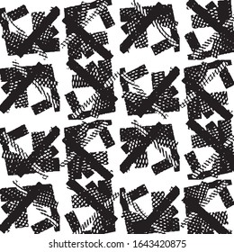 Grunge halftone black and white line texture background. Abstract stripe vector illustration Texture