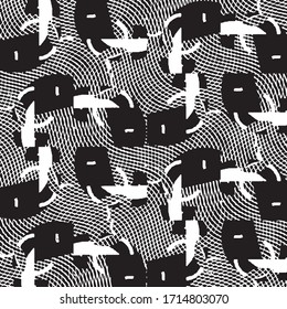Grunge halftone black and white line texture background. Abstract stripe vector illustration Texture