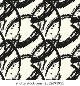 Grunge halftone black and white line texture background.