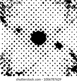 Grunge halftone black and white texture background. Abstract vector Texture
