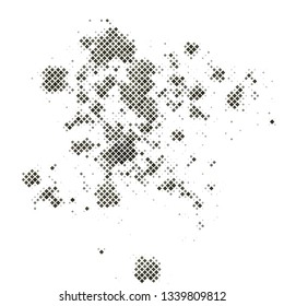 Grunge halftone colored dotted texture background. Spotted vector abstract overlay. Monochrome pattern for web design, advertisment banners, comic books, manga, posters, pakaging.
