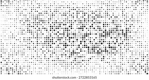 Grunge medio tono degradado de esquina. Fondo de ruido de arena de desvanecimiento de angustia. Textura de fondo de píxeles retro. Fondo de pantalla de arena blanco y negro. Vector texturizado superficie arenosa. Superposición de cómic de estilo anime o manga