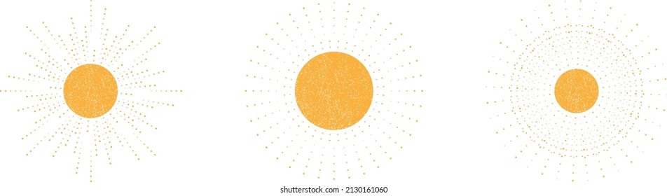 Grunge halftone dots in Circle Form . Spiral Vector Illustration .Textured round Logo . Design element . Abstract Geometric circular shapes .Rotating grunge radial line. Concentric circles