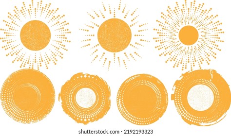 Grunge halftone dots in Circle Form . Spiral Vector Illustration .Textured round Logo . Design element . Abstract Geometric circular shapes .Rotating grunge radial line. Concentric circles