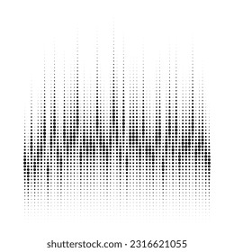 Grunge el fondo de la textura de degradado de los puntos de medio tono. Patrón de puntos de círculo blanco y negro. Ilustración vectorial localizada
