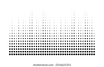 Grunge halftone dots gradient texture background. Black and white circle dots pattern. Spotted vector illustration
