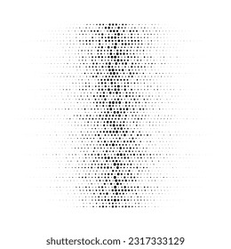 Grunge halftone dots gradient texture background. Black and white random circle dots pattern. Spotted vector illustration
