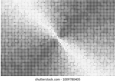 Grunge halftone dots pattern texture 
background. Modern vector illustration. Abstract curves. Points backdrop. Grungy spotted pattern. Monochrome template for web design, covers, web sites, banners
