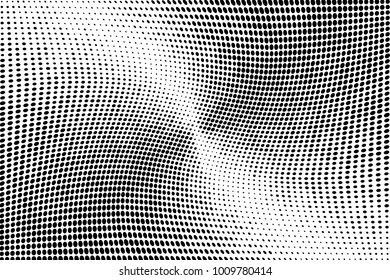 Grunge halftone dots pattern texture 
background. Modern vector illustration. Abstract curves. Points backdrop. Grungy spotted pattern. Monochrome template for web design, covers, web sites, banners
