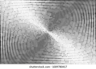 Grunge halftone dots pattern texture 
background. Modern vector illustration. Abstract curves. Points backdrop. Grungy spotted pattern. Monochrome template for web design, covers, web sites, banners
