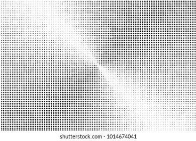 Grunge halftone dots pattern texture background. Modern vector illustration. Abstract curves. Points backdrop. Grungy spotted pattern. Monochrome template for web design, covers, web sites, banners
