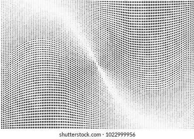 Grunge halftone dots pattern texture 
background. Polka dot design. Modern dotted vector illustration. Abstract curves. Points backdrop. Grungy spotted pattern.
