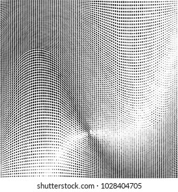 Grunge halftone dots pattern texture 
background. Modern vector illustration. Abstract curves. Points backdrop. Grungy spotted pattern
