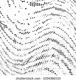 Grunge halftone dots pattern texture background. Black and white paint stains. Modern dotted vector illustration. Abstract wavy lines. Points backdrop. Grungy spotted pattern
