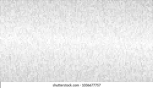 Grunge halftone dots pattern texture background.Black pixels. Modern dotted vector illustration. Abstract wavy lines. Points backdrop. Grungy spotted pattern. Wide image