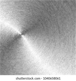 Grunge halftone dots pattern texture background. Black pixels. Modern dotted vector illustration. Abstract wavy lines. Points backdrop. Grungy spotted pattern