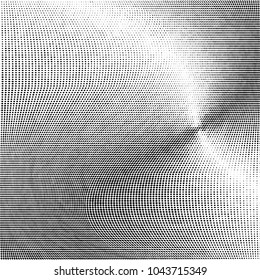 Grunge halftone dots pattern texture background. Black pixels. Modern dotted vector illustration. Abstract wavy lines. Points backdrop. Grungy spotted pattern